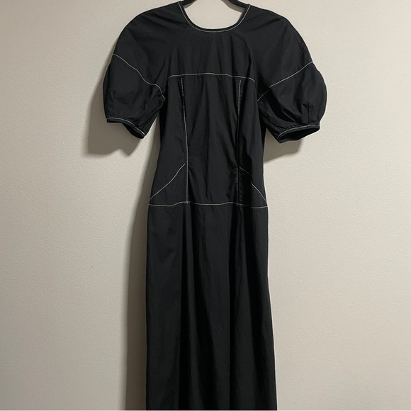 MADEWELL Puff-Sleeve Drop-Waist Midi Dress - Picture 6 of 12